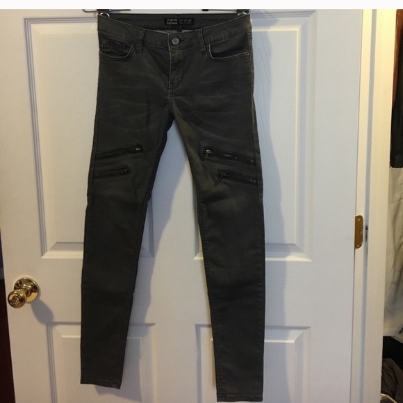 ZARA grey zipper jeans - Picture 3 of 4